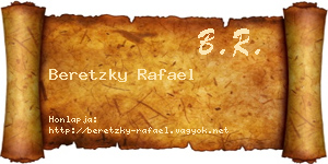 Beretzky Rafael névjegykártya